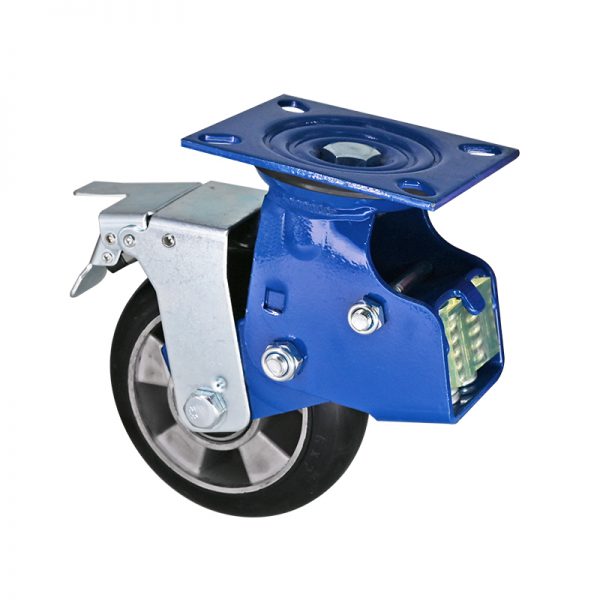 Heavy-Duty Shock-Absorbing Caster with Aluminum Core Rubber Wheel