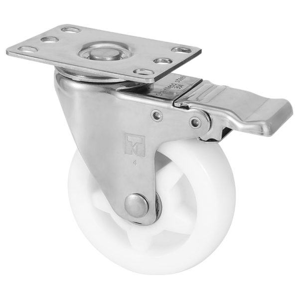 TAHK medium duty-sized milk white diamond PP wheel-stainless steel 304