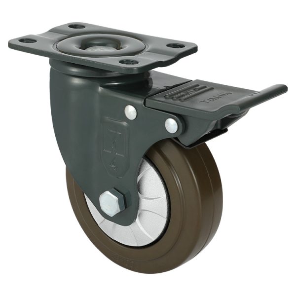 TAHK Medium Heavy duty single axle Coffee natural rubber wheel