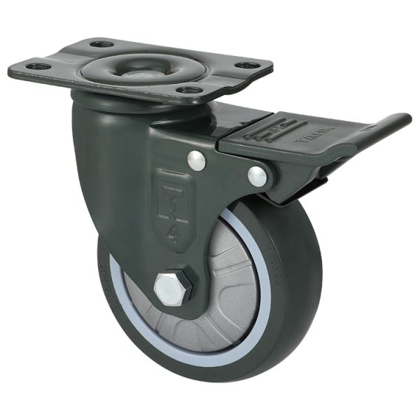 TAHK medium heavy Duty single axle dark green PU wheel