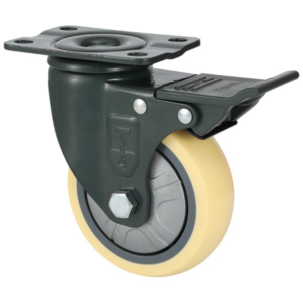 TAHK medium heavy Duty single axle beige nylon wheel