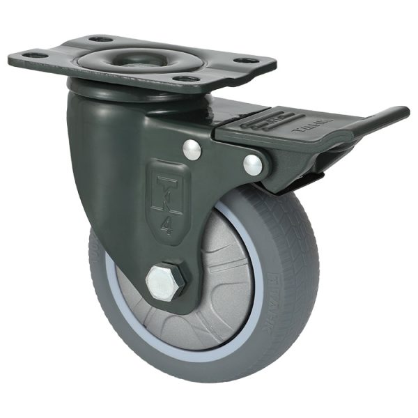 TAHK Medium Heavy duty single Axle Dark Grey TPR Wheel