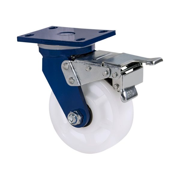 Overweight blue frame impact-resistant nylon caster