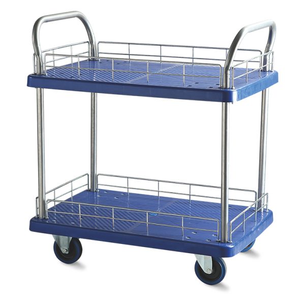 Double-deck plastic trolley