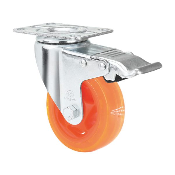 Medium Duty Transparent caster wheel-Orange-red
