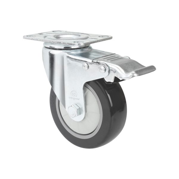Medium duty PVC caster wheel-Black single bearing