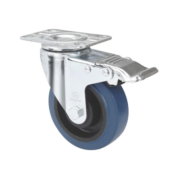 Medium duty rubber caster wheel-Blue