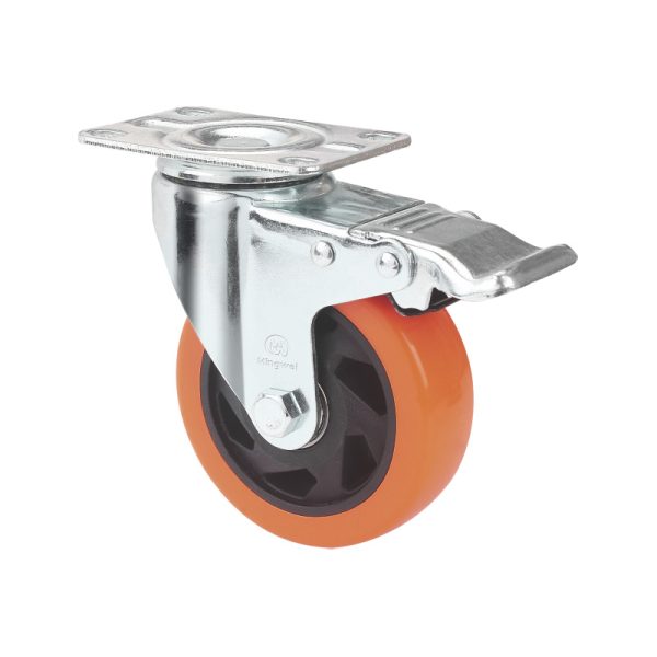 Medium duty PVC caster wheel-Orange