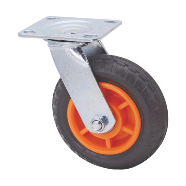 Orange Rubber Caster
